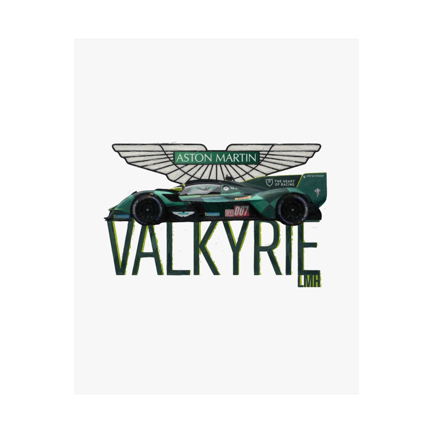 Aston Martin Valkyrie LMH Painted Design | Matte Vertical Poster