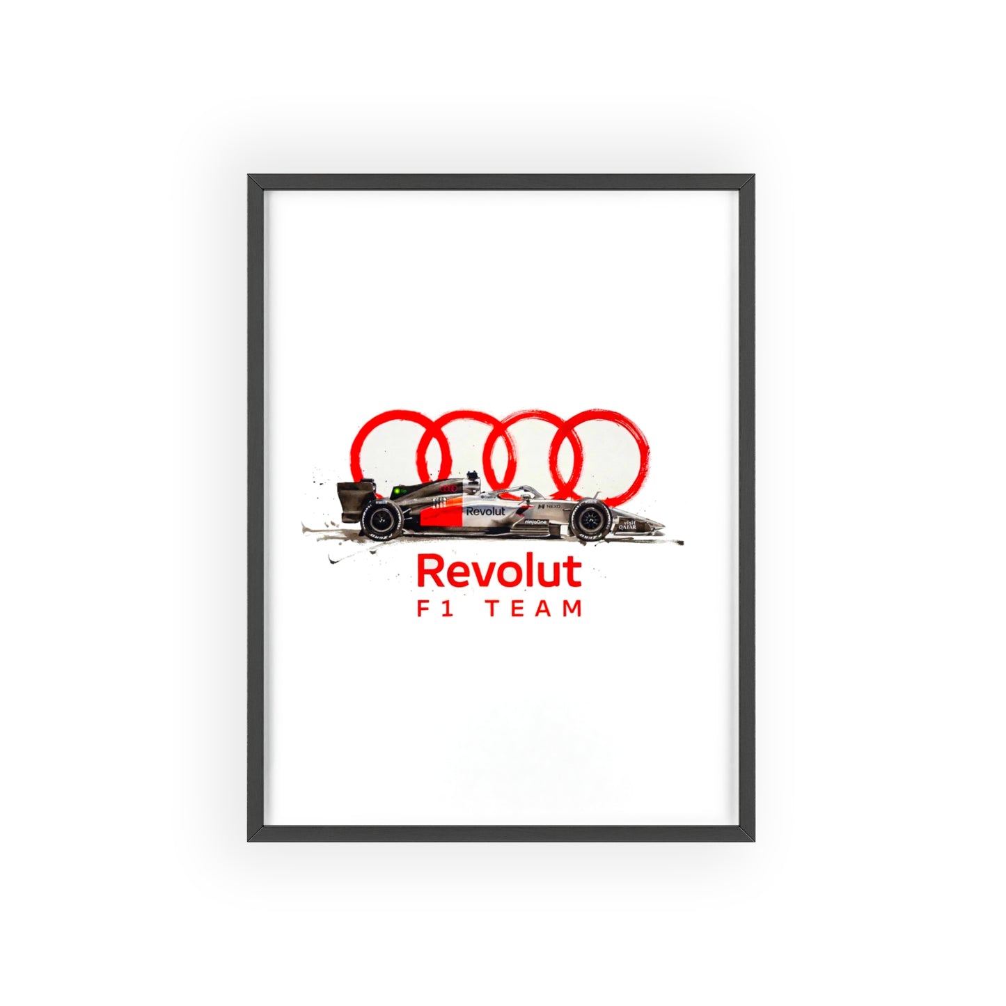 Audi Revolut F1 Team Design | Poster with Wooden Frame