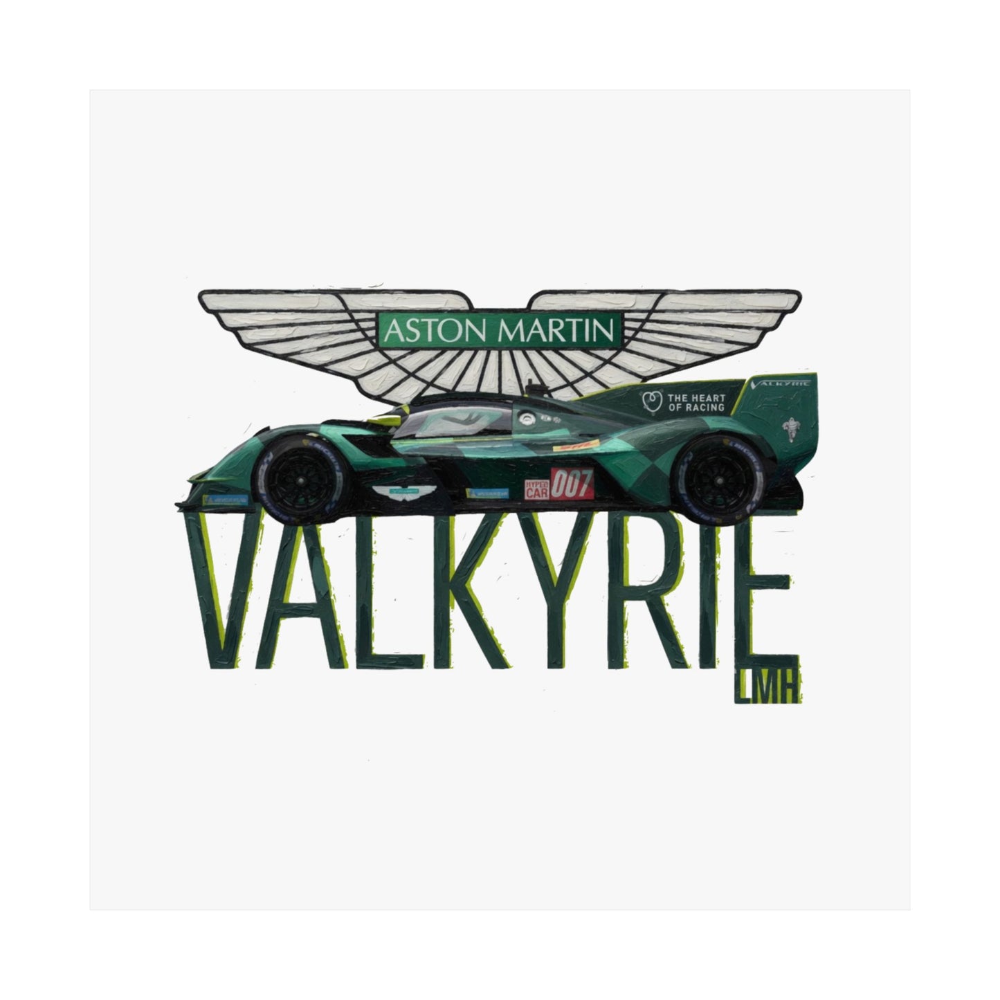 Aston Martin Valkyrie LMH Painted Design | Matte Vertical Poster
