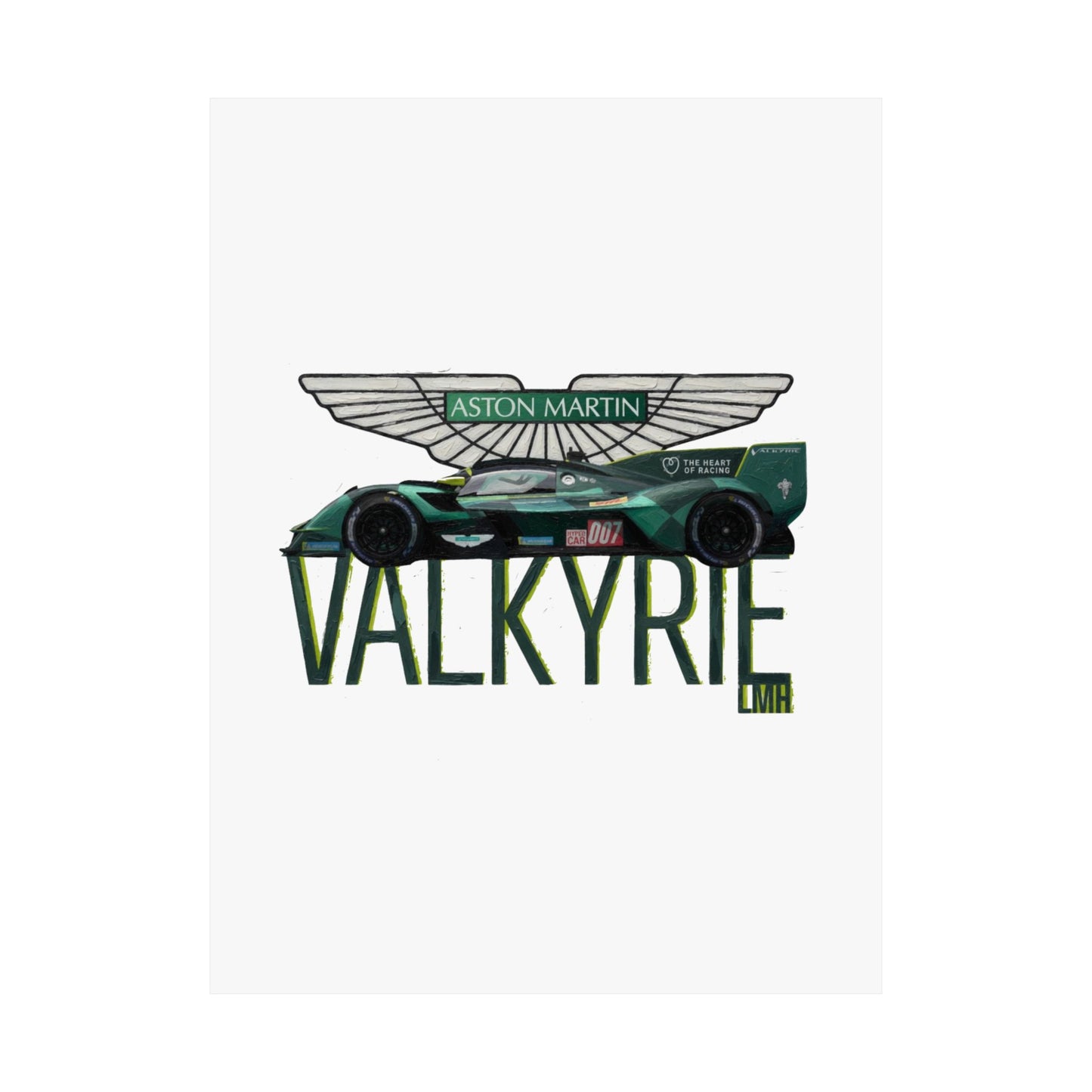 Aston Martin Valkyrie LMH Painted Design | Matte Vertical Poster