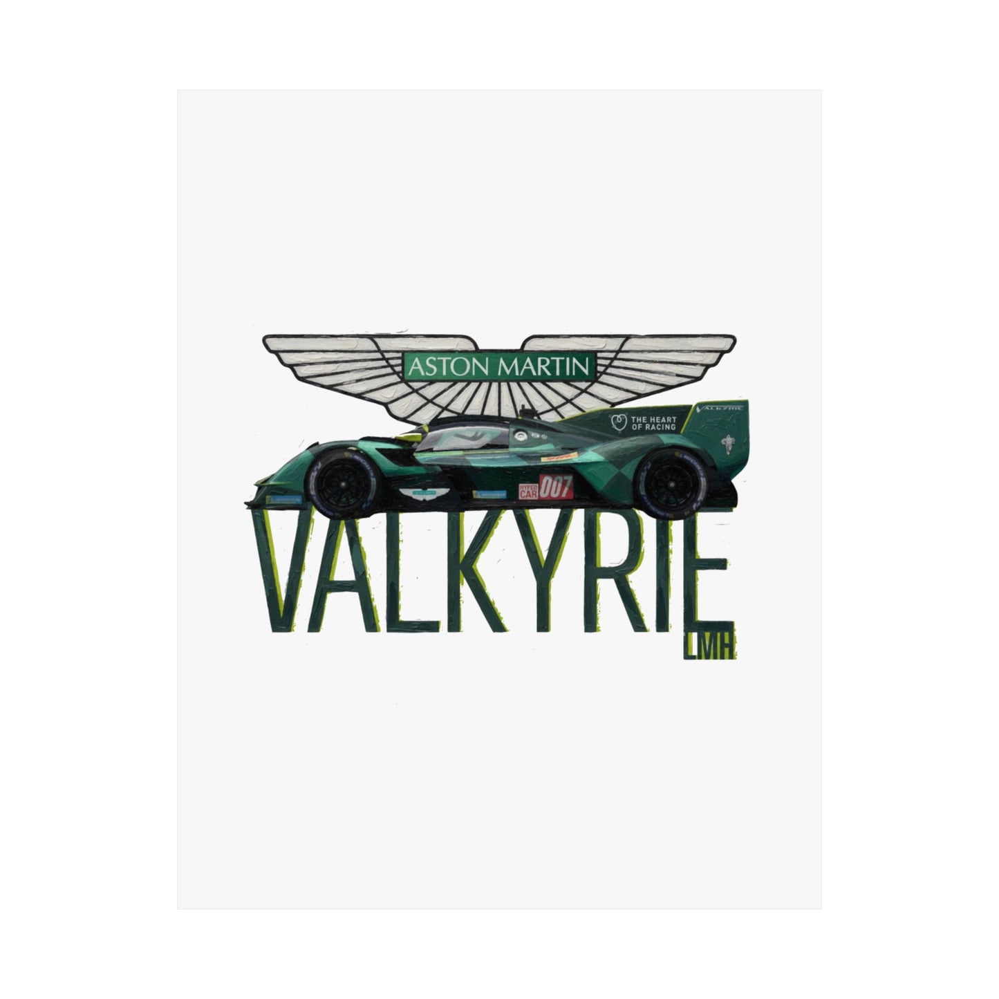 Aston Martin Valkyrie LMH Painted Design | Matte Vertical Poster