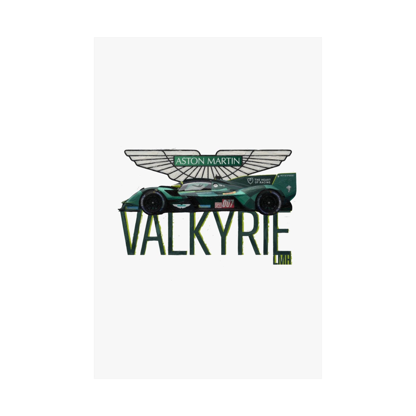 Aston Martin Valkyrie LMH Painted Design | Matte Vertical Poster